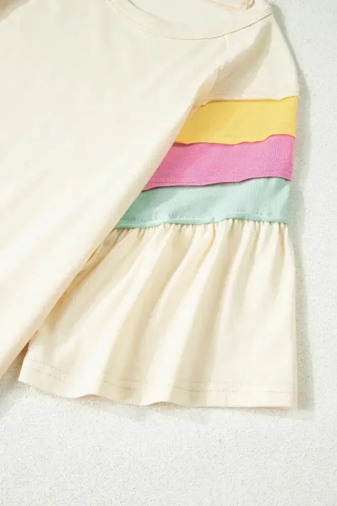 Color Block Stitched Sleeve Loose T Shirt - Update AvenueT-ShirtsTrendsi100100491809092100100491809092618a97c6 - 50f1 - 4d1c - b5cd - f06e0ddad5b6 - Max - OriginCream