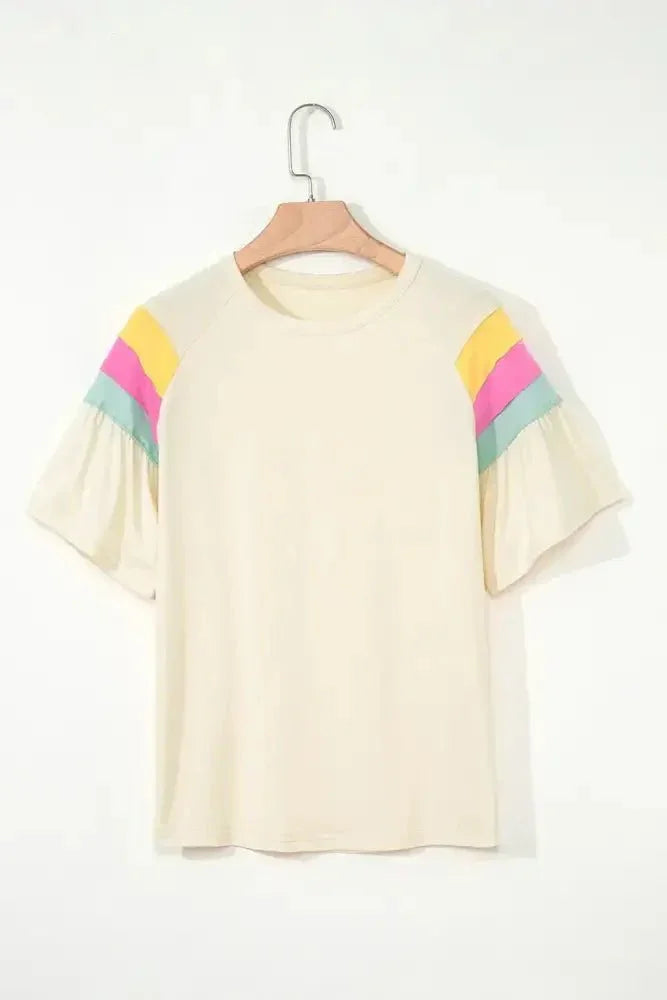 Color Block Stitched Sleeve Loose T Shirt - Update AvenueT-ShirtsTrendsi1001004918090921001004918090921d6da0cc - 3bf5 - 46f4 - afd1 - 9345fe1085f3 - Max - OriginCream