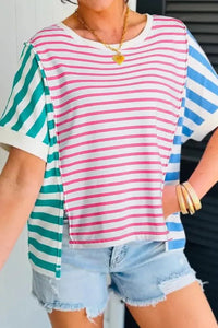 Color Block Striped Batwing Sleeve T-Shirt - Update AvenueT-ShirtsTrendsi1001008838712291001008838712297f4273a9 - cb0e - 4cba - 9681 - d42925024f8f - Max - OriginPink