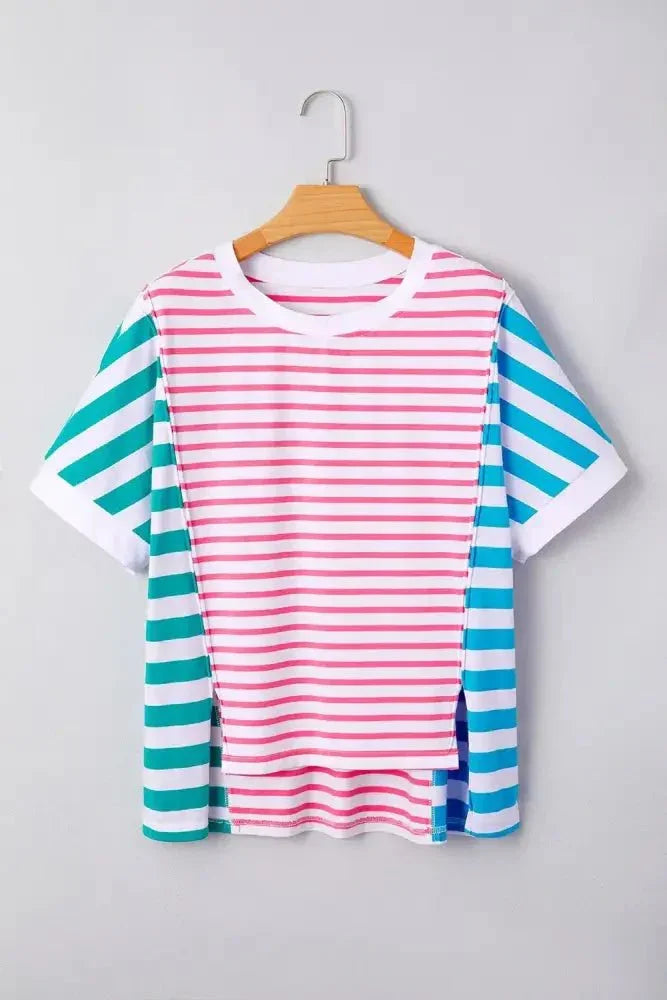 Color Block Striped Batwing Sleeve T-Shirt - Update AvenueT-ShirtsTrendsi10010088387122910010088387122934120eeb - 5273 - 44a2 - 8bb9 - 3768a7f4b907 - Max - OriginPink