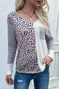 Color Block V - Neck Ribbed Top with Pocket - Update AvenueTrendsi1001016647448961001016647448969b4f374549e144a683e0fbed523565b2 - MaxCharcoal