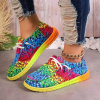 Colorful Round Toe Canvas Slip-Ons