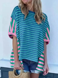 Colorful Striped Oversized T-Shirt - Update AvenueT-ShirtsTrendsi1001009140131891001009140131896fb48939 - 2fae - 45de - b153 - 23b91bc8a134 - Max - OriginBlue