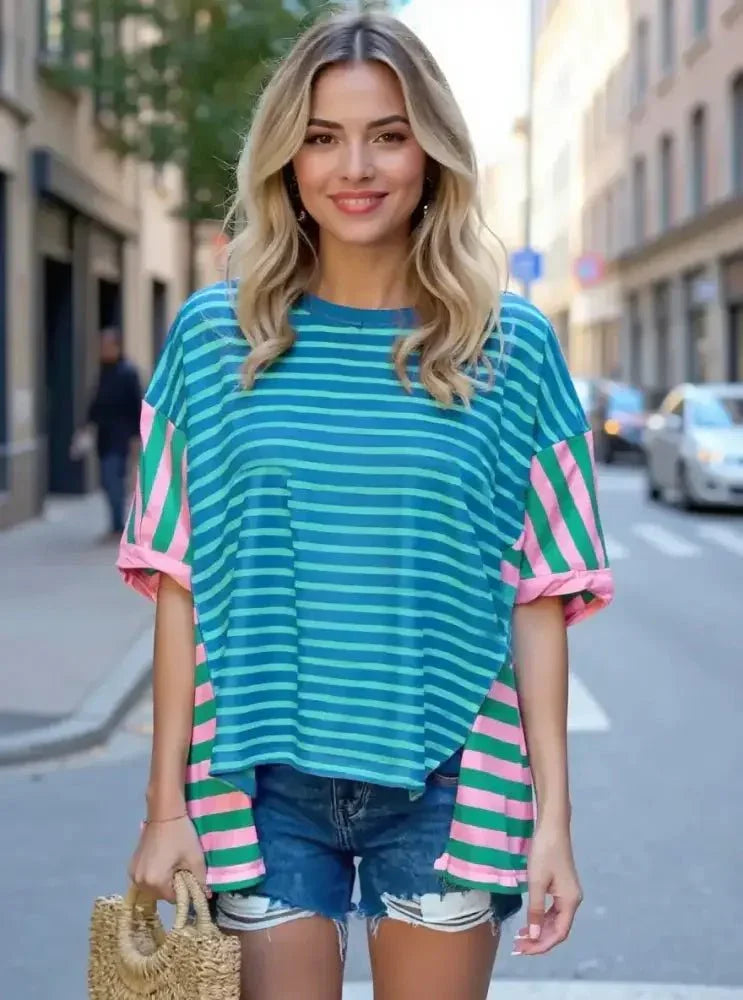 Colorful Striped Oversized T-Shirt - Update AvenueT-ShirtsTrendsi100100914013189100100914013189c4d49d02 - 24b8 - 4b78 - 8f78 - 1f4878b77e12 - Max - OriginBlue