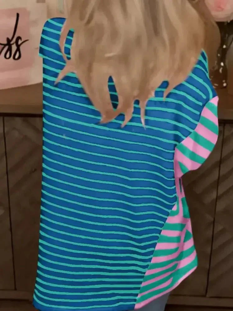 Colorful Striped Oversized T-Shirt - Update AvenueT-ShirtsTrendsi1001009140131891001009140131890f060818 - cfc6 - 40e9 - 81bf - d317740fcf1c - Max - OriginBlue