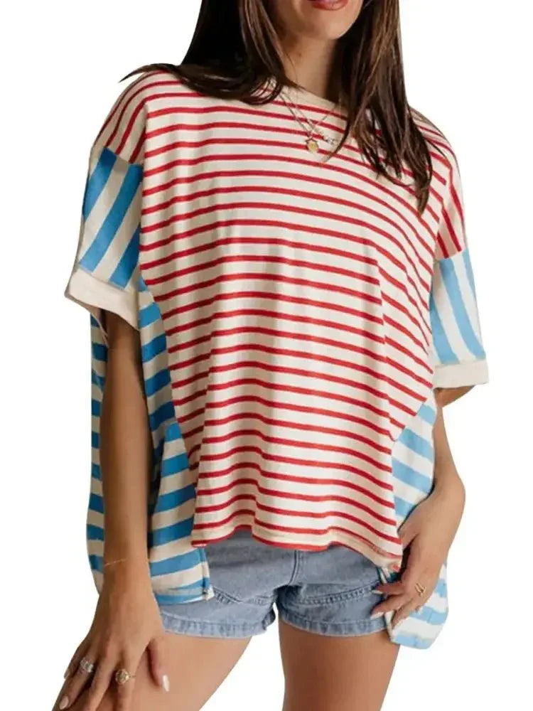 Colorful Striped Oversized T-Shirt - Update AvenueT-ShirtsTrendsi1001009140191811001009140191815add9b63 - 1467 - 49f9 - 93ae - 891fa8f66eb5 - Max - OriginRed