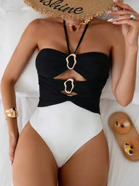 Contrast Cutout Halter Neck One - Piece Swimwear - Update AvenueTrendsi10010089832783610010089832783641bdb8bd - fcce - 40b5 - 9c0e - 2ecc15dd2396 - Max - OriginBlack/White