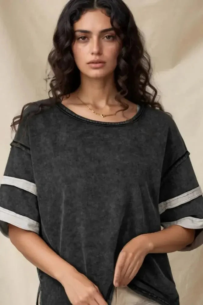 Contrast Round Neck Half Sleeve T-Shirt - Update AvenueT-ShirtsTrendsi1001005421152701001005421152709620e549 - f528 - 44e9 - 8bc2 - 2a3294cb9007 - Max - OriginBlack