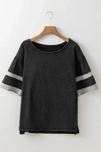 Contrast Round Neck Half Sleeve T-Shirt - Update AvenueT-ShirtsTrendsi1001005421152701001005421152708edd005d - 38a3 - 45ed - 81c7 - 899578064527 - Max - OriginBlack