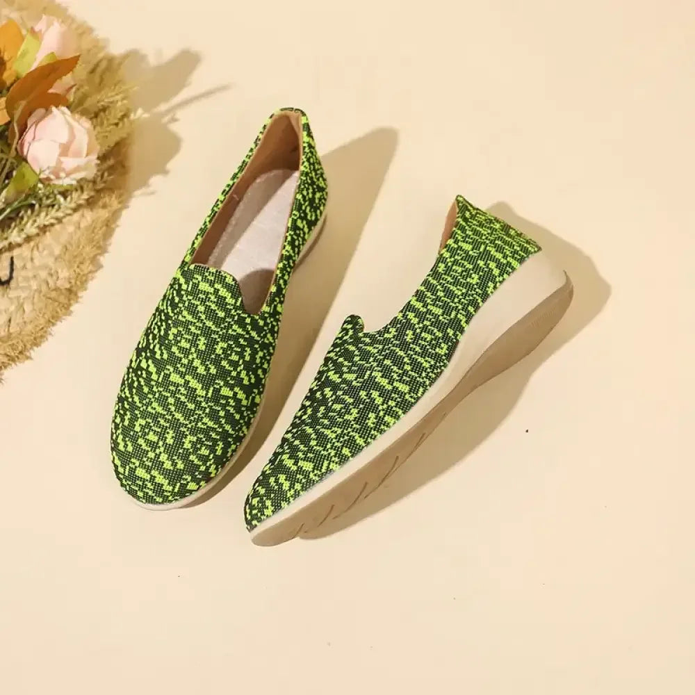 Contrast Round Toe Slip-Ons