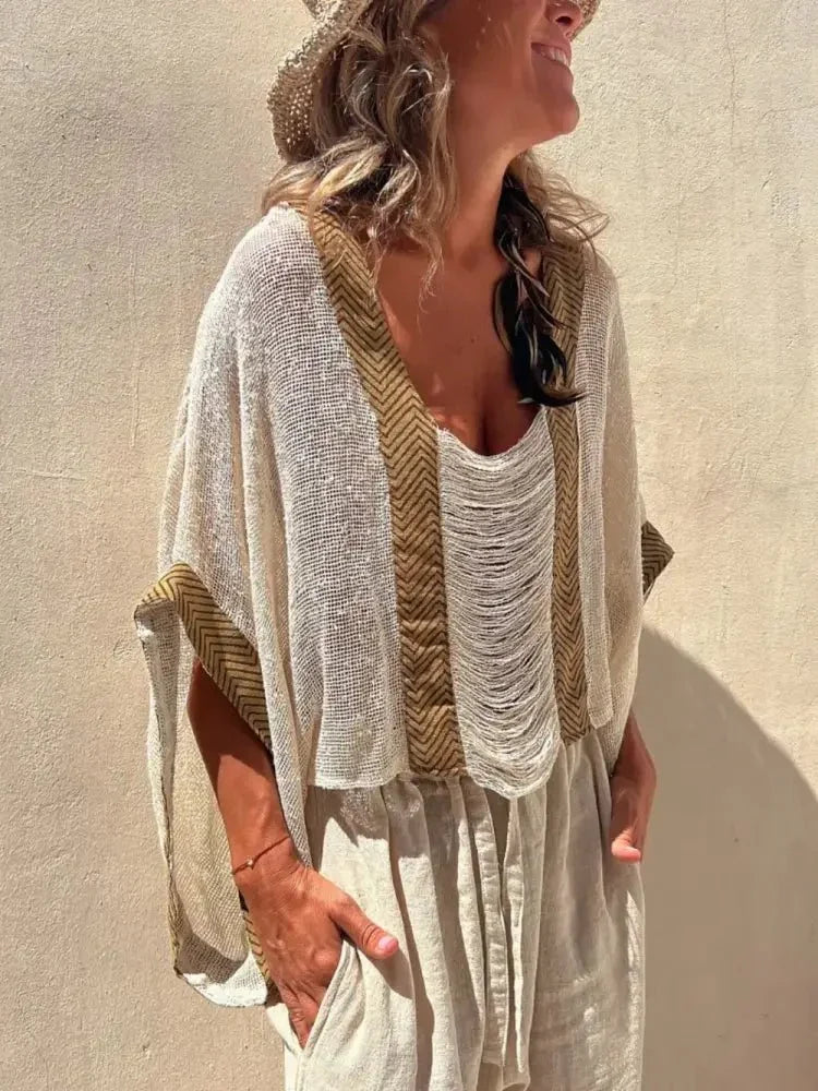 Contrast Scoop Neck Knit Cover Up - Update AvenueFestival VibesTrendsi1001005834738391001005834738394f8483d8 - 1a5d - 4d0a - 957b - 60f51e3d69ad - MaxBeige