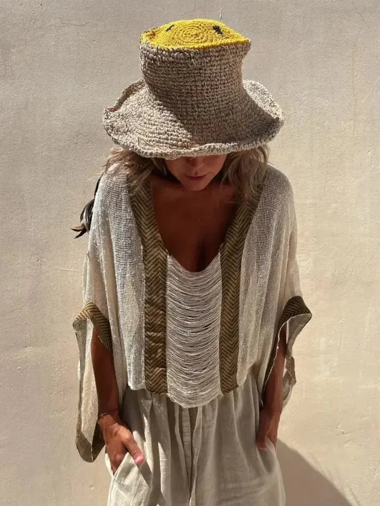 Contrast Scoop Neck Knit Cover Up - Update AvenueFestival VibesTrendsi10010058347383910010058347383910b1b90c - 0b2e - 4865 - b287 - b6bc5197f9ad - MaxBeige