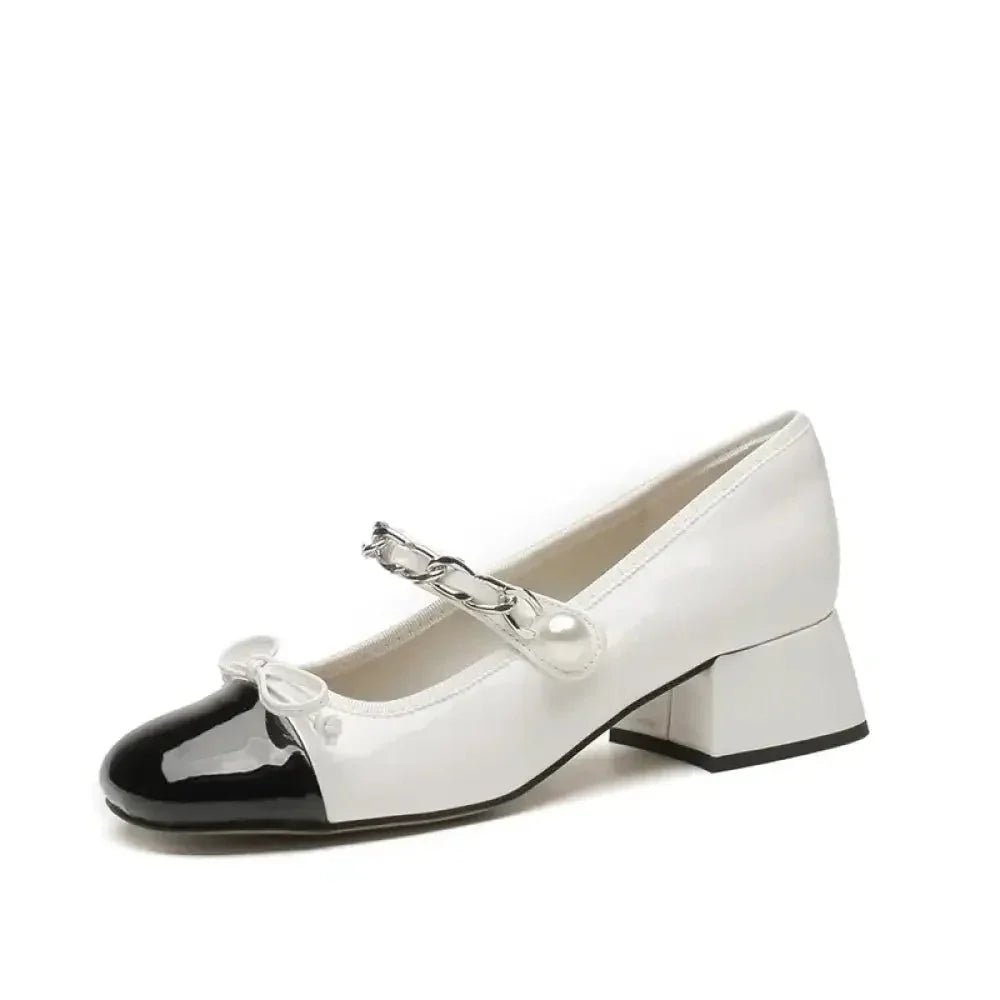 Contrast Square Toe Block Heel Mary Jane shoes - Update AvenueTrendsi100600739271079100600739271079Contrast Square Toe Block Heel Mary Jane shoesWhite