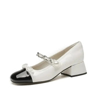 Contrast Square Toe Block Heel Mary Jane shoes - Update AvenueTrendsi100600739271079100600739271079Contrast Square Toe Block Heel Mary Jane shoesWhite