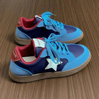 Contrast Star Lace - Up Athletic Sneakers - Update AvenueTrendsi100600088021347100600088021347Contrast Star Lace - Up Athletic SneakersBlue