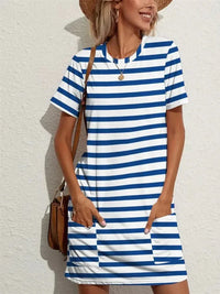 Contrast Striped Round Neck Short Sleeve Dress - Update AvenueEffortless Elegance: DressesTrendsi100100986811845100100986811845a7627731 - 3b08 - 4dcb - aeff - d7b964e27fa4 - Max - OriginBlue