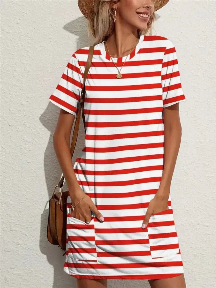 Contrast Striped Round Neck Short Sleeve Dress - Update AvenueEffortless Elegance: DressesTrendsi100100986815957100100986815957923ac5cf - f372 - 42ac - a093 - a9da5f9aa9ac - Max - OriginScarlet