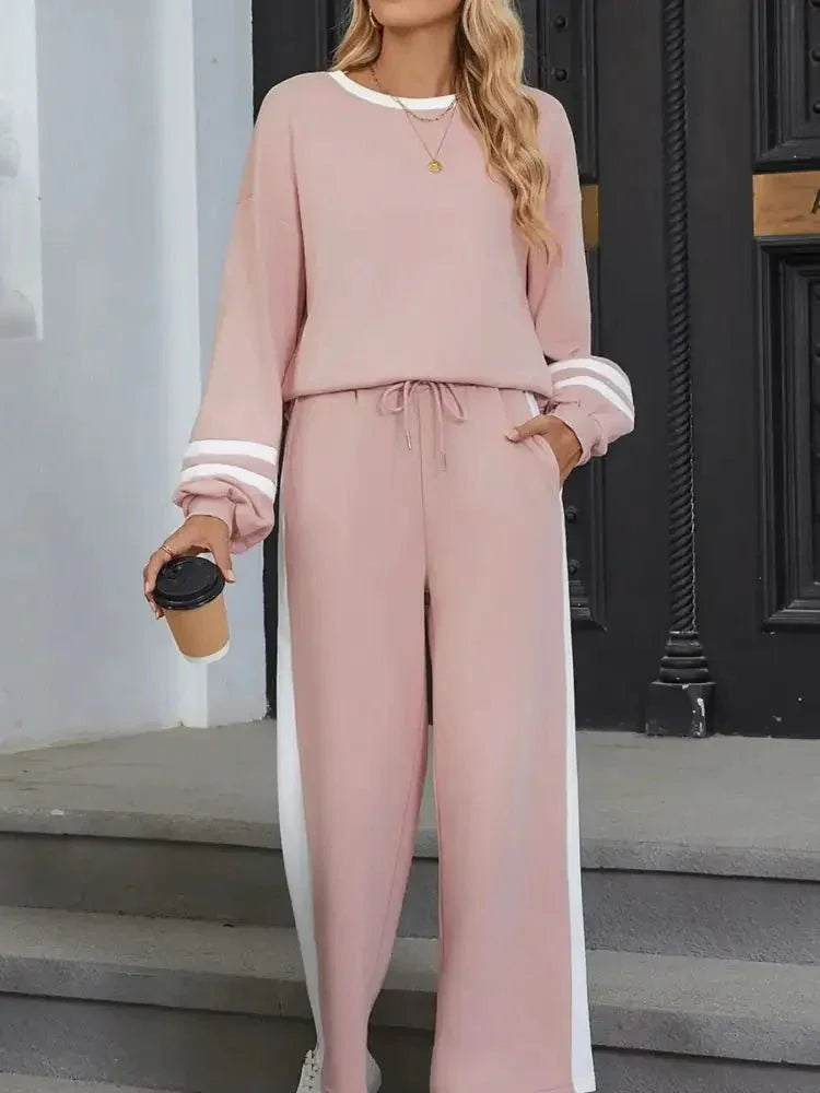 Contrast Trim Round Neck Top and Pants Set - Update AvenueDaily EssentialsTrendsi1001003552345851001003552345851045b275 - be96 - 4e52 - bc5e - 929e9bacdbcb - Max - OriginDusty Pink