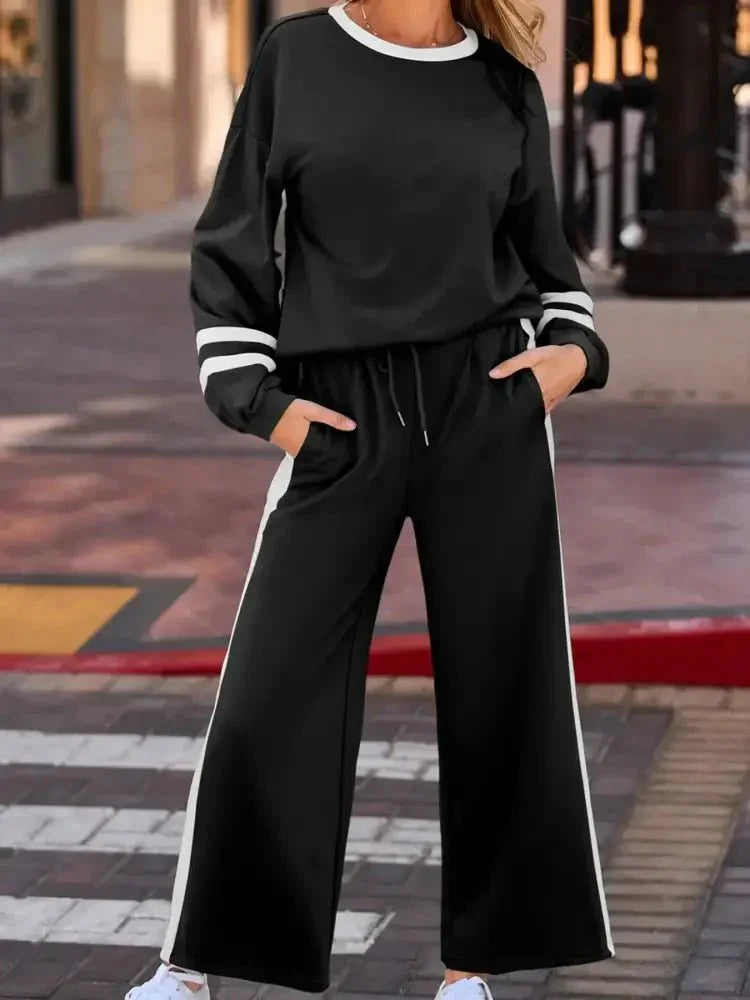 Contrast Trim Round Neck Top and Pants Set - Update AvenueDaily EssentialsTrendsi100100355235613100100355235613ff0f1d8e2fbc4c0f878ed8136824e591 - Max - OriginBlack