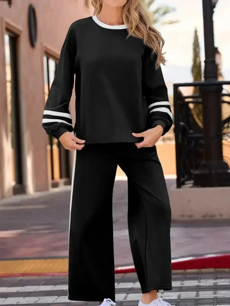 Contrast Trim Round Neck Top and Pants Set - Update AvenueDaily EssentialsTrendsi10010035523561310010035523561391c00f41 - 05a2 - 46e5 - b34e - 4d7280543006 - Max - OriginBlack