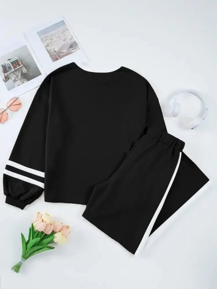 Contrast Trim Round Neck Top and Pants Set - Update AvenueDaily EssentialsTrendsi100100355235613100100355235613f6f912d8405d49319552e24739d18d2b - Max - OriginBlack