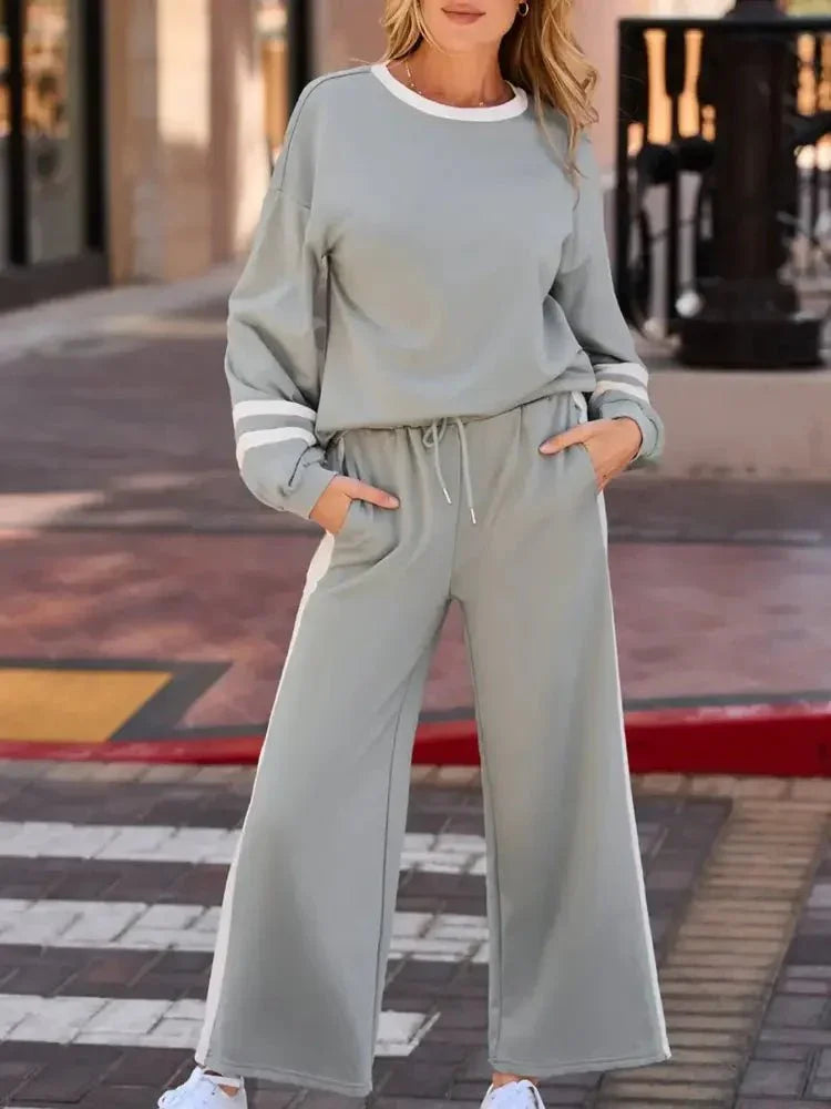 Contrast Trim Round Neck Top and Pants Set - Update AvenueDaily EssentialsTrendsi10010035523840510010035523840523005b76 - 508d - 4952 - ba3a - c00b1926d4fc - Max - OriginGray