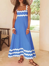 Contrast Trim Square Neck Maxi Cami Dress - Update AvenueBoho VibesTrendsi100100670515184100100670515184c67407fe - d76f - 4a27 - 86ec - 214970c5c446 - Max - OriginBlue/white