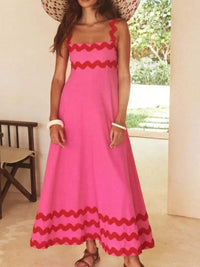Contrast Trim Square Neck Maxi Cami Dress - Update AvenueBoho VibesTrendsi100100670515624100100670515624ffbb230e - eda1 - 4dca - bdf6 - c187d693fc71 - Max - OriginPink/Red
