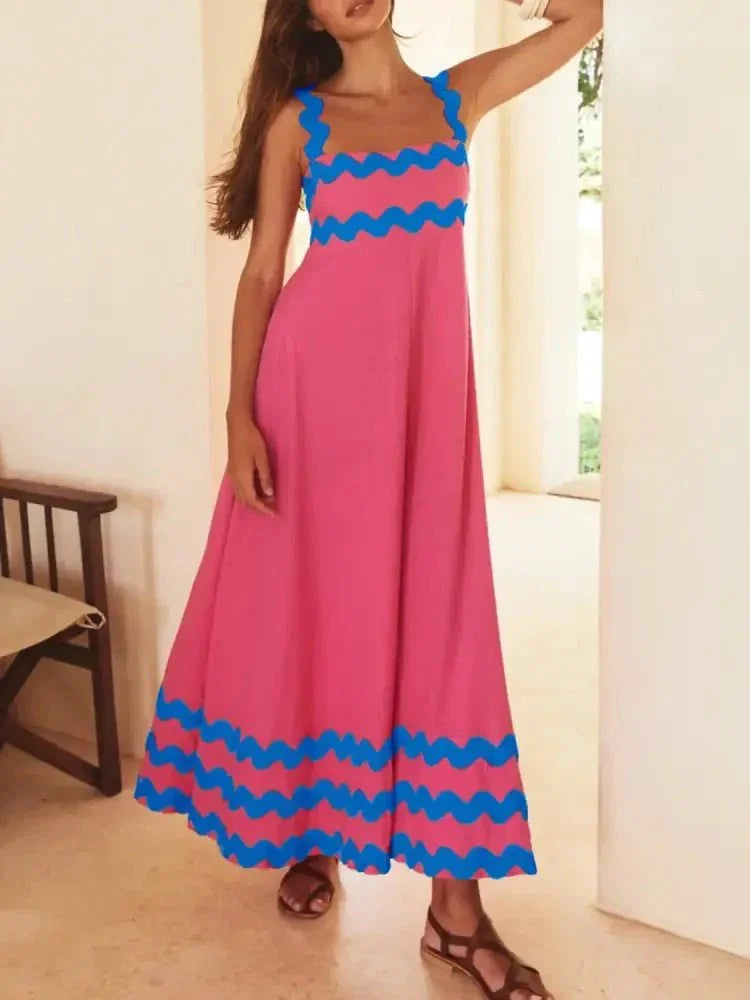 Contrast Trim Square Neck Maxi Cami Dress - Update AvenueBoho VibesTrendsi10010067051614310010067051614367ae3119 - b756 - 4fd7 - a10e - 205a9af24075 - Max - OriginPInk/White