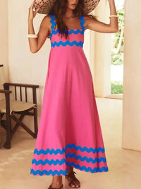 Contrast Trim Square Neck Maxi Cami Dress - Update AvenueBoho VibesTrendsi100100670516658100100670516658430e5af4 - d0b7 - 4b9d - a41d - c9c04af618d6 - Max - OriginPink/Blue