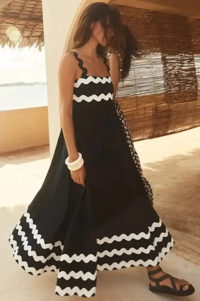 Contrast Trim Square Neck Wide Strap Dress - Update AvenueFestival VibesTrendsi10010001888124510010001888124599141510 - 72ed - 4268 - 8015 - 160389d1a2b4 - MaxBlack