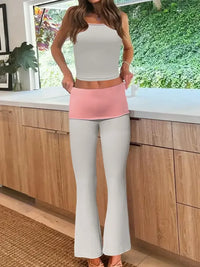 Contrast Trim Tank and Pants Active Set