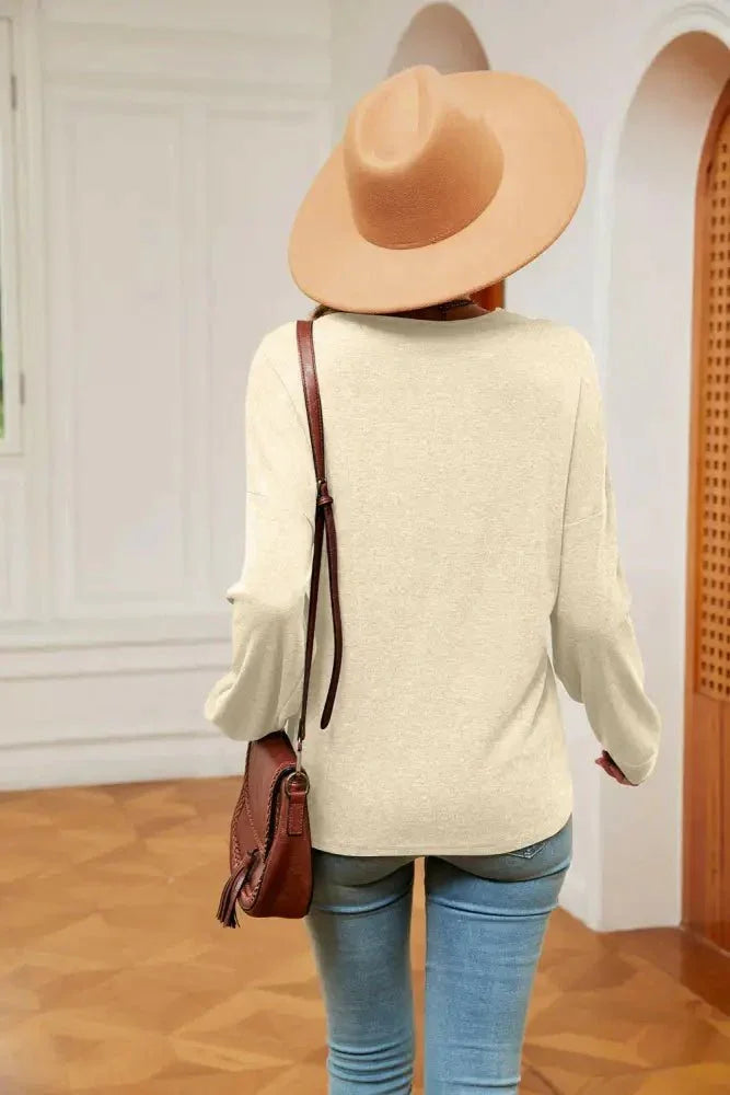Contrast V - Neck Long Sleeve Blouse - Update AvenueTrendsi100101132503105100101132503105ad1097017bbd4c4795e9e891acdaf0dc - MaxPastel Yellow