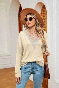 Contrast V - Neck Long Sleeve Blouse - Update AvenueTrendsi10010113250310510010113250310543dff75481034d00a391f6f3a0003a06 - MaxPastel Yellow