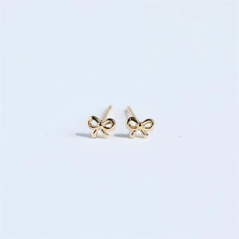 Copper Bow Stud Earrings