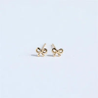 Copper Bow Stud Earrings