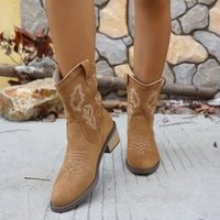 Cowboy Block Heels Boots
