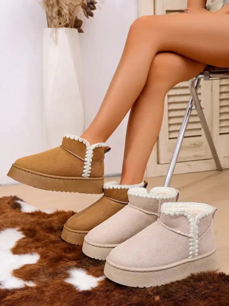 Cozy Winter Ankle Boots with Fluffy Fur Lining - Update AvenueTrendsi100600944992362100600944992362Cozy Winter Ankle Boots with Fluffy Fur LiningBeige