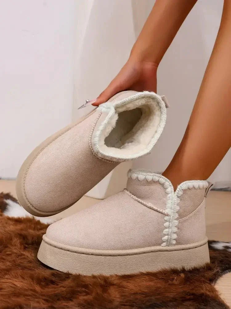 Cozy Winter Ankle Boots with Fluffy Fur Lining - Update AvenueTrendsi100600944992362100600944992362Cozy Winter Ankle Boots with Fluffy Fur LiningBeige