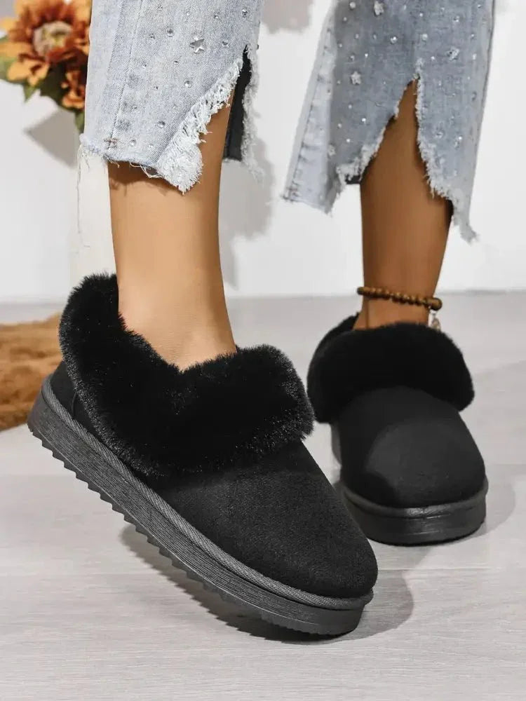 Cozy Winter Fur - Lined Ankle Boots - Update AvenueTrendsi100600387178104100600387178104Cozy Winter Fur - Lined Ankle BootsBlack