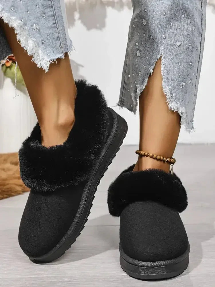 Cozy Winter Fur - Lined Ankle Boots - Update AvenueTrendsi100600387178104100600387178104Cozy Winter Fur - Lined Ankle BootsBlack