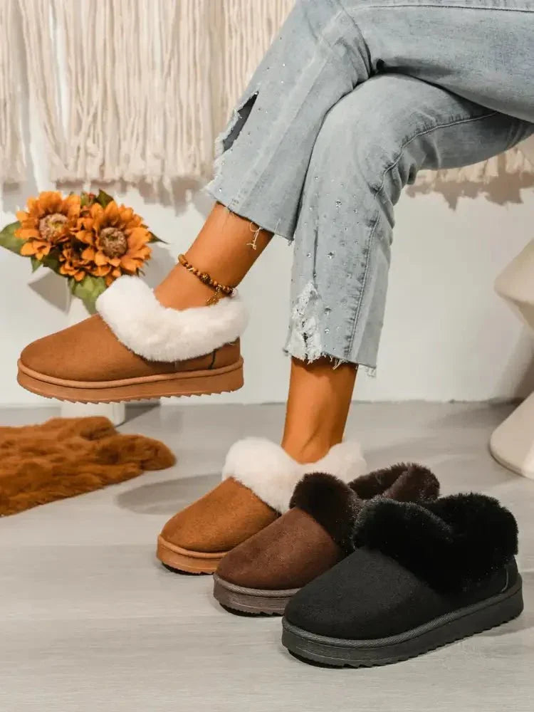 Cozy Winter Fur - Lined Ankle Boots - Update AvenueTrendsi100600387178104100600387178104Cozy Winter Fur - Lined Ankle BootsBlack