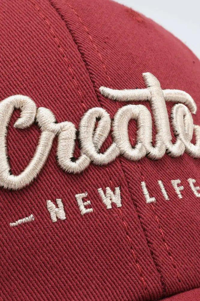 CREATE NEW LIFE Adjustable Cotton Baseball Cap - Update AvenueTrendsi101300961670462101300961670462CREATE NEW LIFE Adjustable Cotton Baseball CapDeep Red