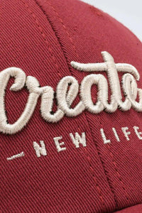 CREATE NEW LIFE Adjustable Cotton Baseball Cap - Update AvenueTrendsi101300961670462101300961670462CREATE NEW LIFE Adjustable Cotton Baseball CapDeep Red