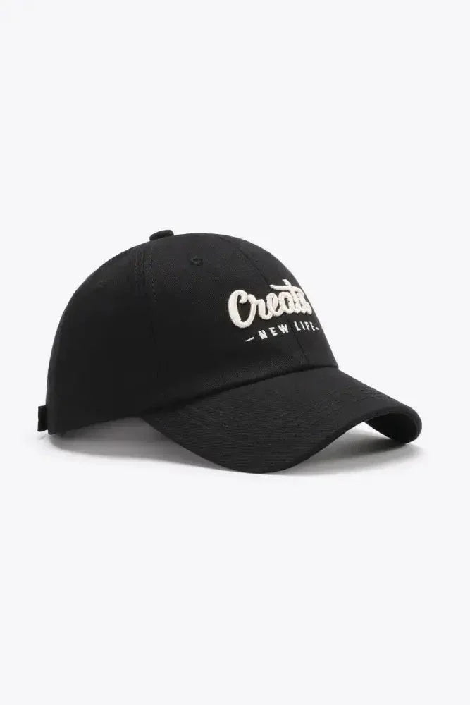 CREATE NEW LIFE Adjustable Cotton Baseball Cap - Update AvenueTrendsi101300961672332101300961672332CREATE NEW LIFE Adjustable Cotton Baseball CapBlack