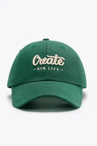 CREATE NEW LIFE Adjustable Cotton Baseball Cap - Update AvenueTrendsi101300961672726101300961672726CREATE NEW LIFE Adjustable Cotton Baseball CapGreen