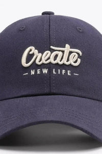 CREATE NEW LIFE Adjustable Cotton Baseball Cap - Update AvenueTrendsi101300961677411101300961677411CREATE NEW LIFE Adjustable Cotton Baseball CapNavy