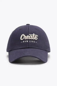 CREATE NEW LIFE Adjustable Cotton Baseball Cap - Update AvenueTrendsi101300961677411101300961677411CREATE NEW LIFE Adjustable Cotton Baseball CapNavy