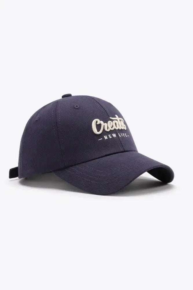 CREATE NEW LIFE Adjustable Cotton Baseball Cap - Update AvenueTrendsi101300961677411101300961677411CREATE NEW LIFE Adjustable Cotton Baseball CapNavy