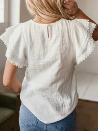 Crinkled Layered Ruffled Flutter Sleeve Blouse - Update AvenueTrendsi100100439031907100100439031907c12a13a4 - c7c5 - 4bfd - ab2e - 5563b0c35268 - Max - OriginWhite